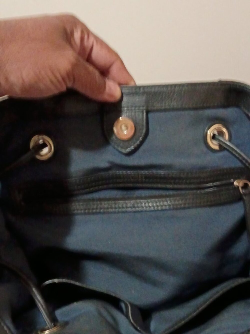 Cole Haan Large “Reilly” Summer Night Black Leather Tassel Tote Handbag Bag - Picture 12 of 16